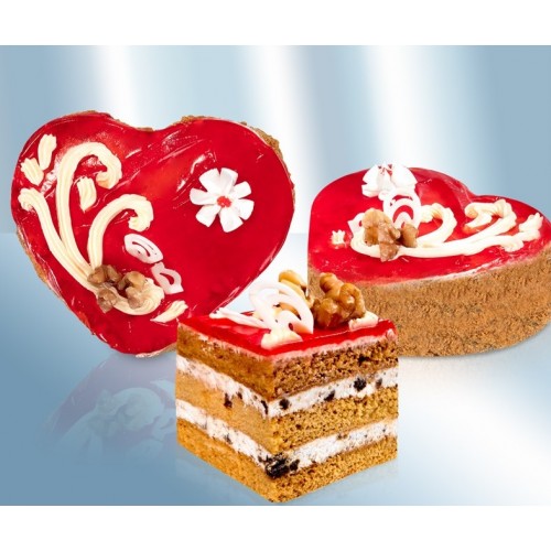 Медовый торт "Люблю" со сливками и грецким орехом, 500гр